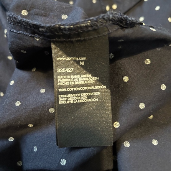 Tommy Hilfiger Classic Polka Dot Button-Down Blouse - Picture 7 of 8